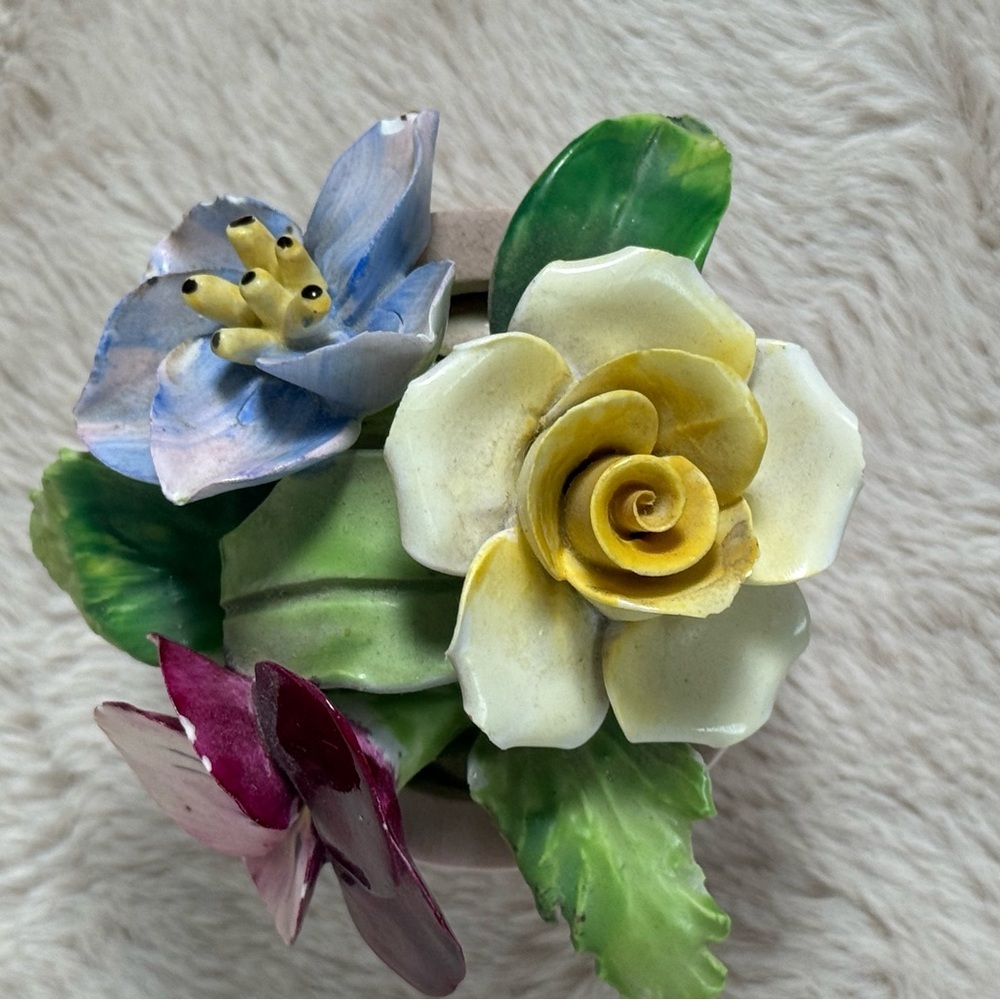 Staffordshire Vintage Floral Bone China Posy Bouquet Figurine – Made in England